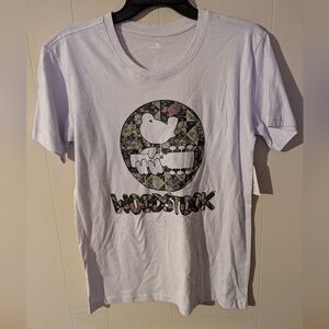 Time and Tru Women's Woodstock Quilted Graphic Tee Size XS Short Sleeves